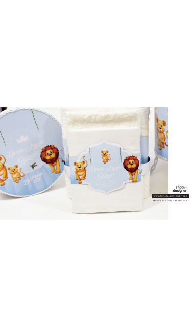 Trusou de botez cu broderie personalizata pentru baieti, Regele leu 12